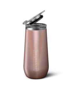 Champagne Flute | Glitter Rose Gold | 12oz